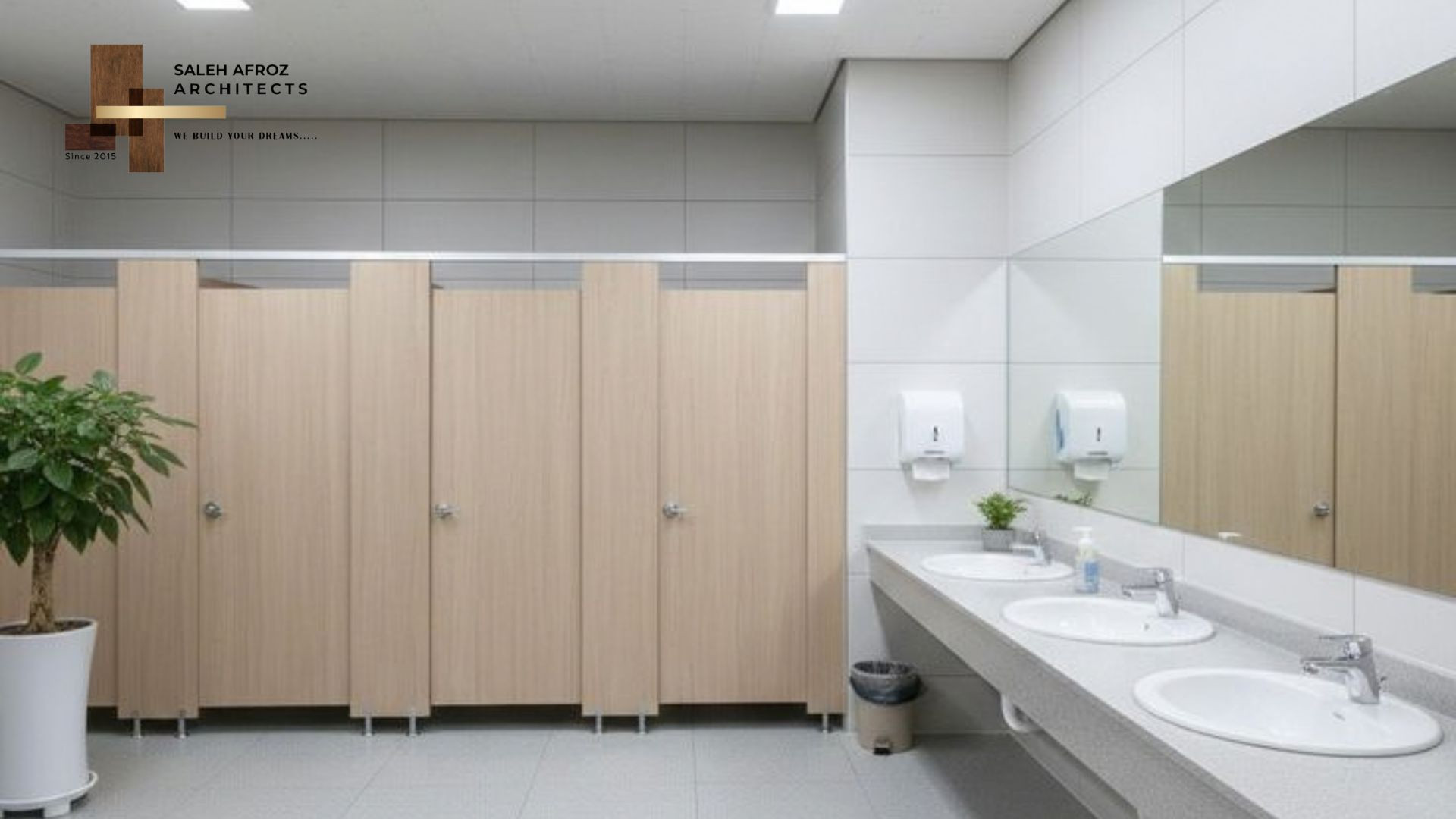 Modern Commercial Restroom Interior Design Company in Tejgaon | Saleh Afroz Architects